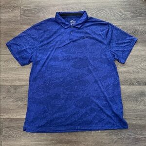Nike Royal Blue Textured Dri-FIT Polo